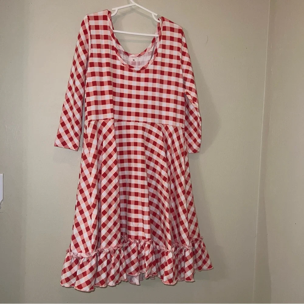 Shrimp n Grits Kids Red and White Gingham Dress